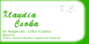 klaudia csoka business card