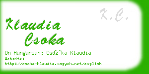 klaudia csoka business card